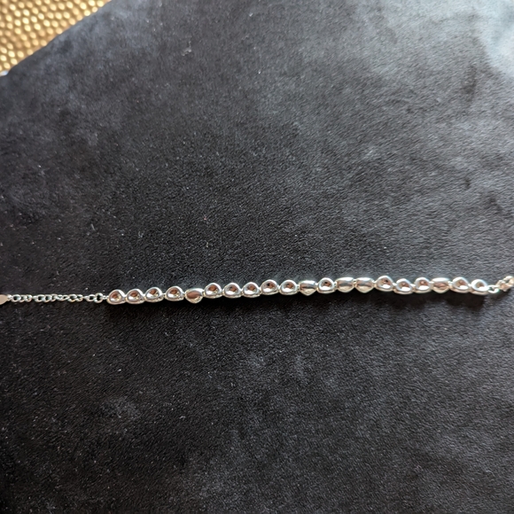 925 Solid Sterling Silver Beaded Bangle Bracelet Quiet Luxury Pebble Heavy - Picture 4 of 6